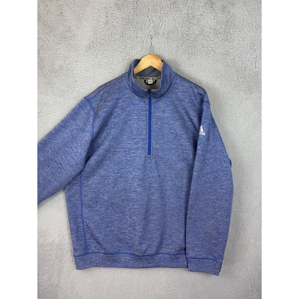 Adidas Mens Medium Blue ClimaWarm 1/4 Zip Thermal Fleece Pullover AA3516